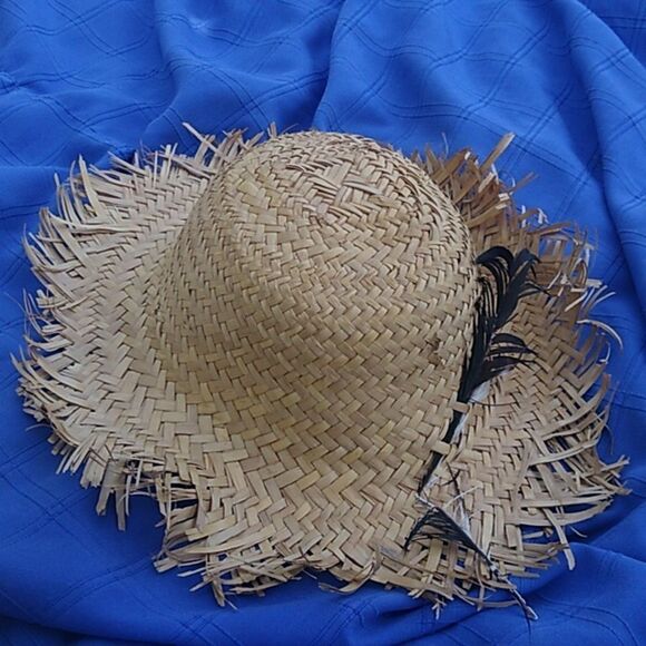 Ben Cooper Halloween Mask Cigar, Hobo Old Man Costume Straw Hat Mask w feather - Picture 4 of 6